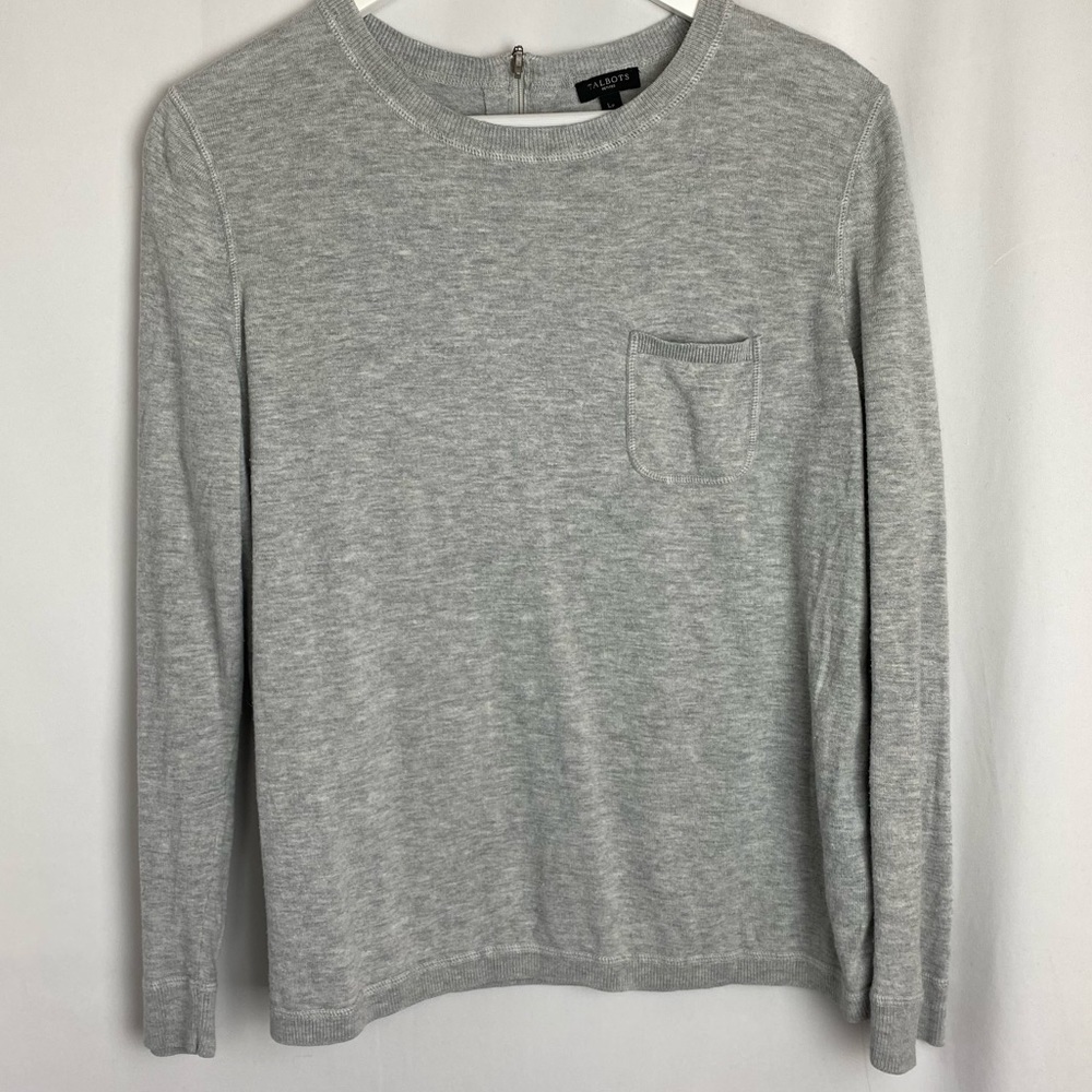 Classic Casual grey Talbots pullover size petite Large - Picture 3 of 8